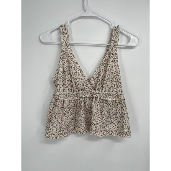 SHEIN Floral‎ tank Top, shrilled back frill trim ditsy Size Small - Picture 1 of 6